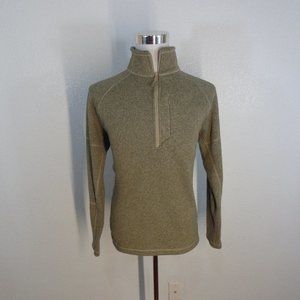 The North Face 1/4 Zip Pullover Knit Fleece Jacket Mens L Light Brown